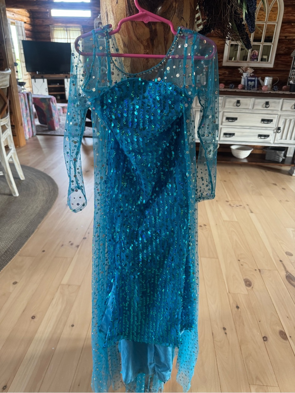 Sparkling Teal Sequin Mesh Dress Elsa